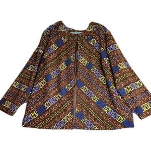 Maggie Barnes Jacket Cardigan Top Womens Sz 3X (26/28W) Open Front Lined Cotton